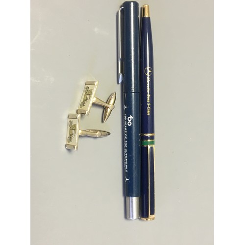 93 - Collection of Mercedes Presentation Merchandise. Cuff Links, Belt Buckle, Keyring etc