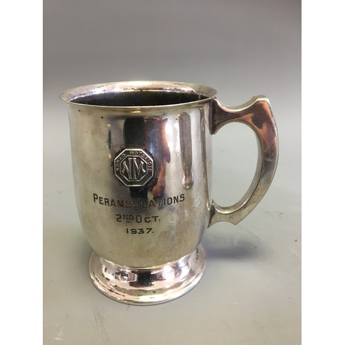 104 - Nomad Motorists Elkington Silver plated 1937 & 1938 Award Tankards.