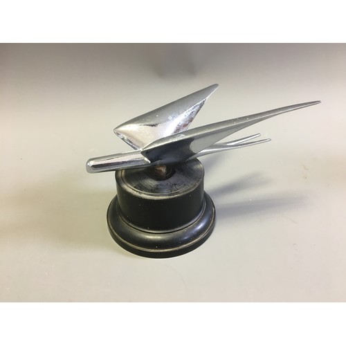 110 - Three Vintage Car Mascots - Rearing Horse, Goose and a Stylised Deco Type Bird Mounted.