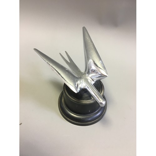 110 - Three Vintage Car Mascots - Rearing Horse, Goose and a Stylised Deco Type Bird Mounted.