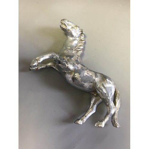 110 - Three Vintage Car Mascots - Rearing Horse, Goose and a Stylised Deco Type Bird Mounted.