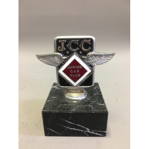 114 - Circa 1930 J.C.C  Junior Car Club Ser No J1763 Elkington & Co Chrome and Enamel Car Badge/Mascot... 