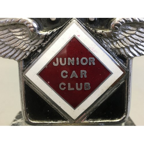 114 - Circa 1930 J.C.C  Junior Car Club Ser No J1763 Elkington & Co Chrome and Enamel Car Badge/Mascot... 