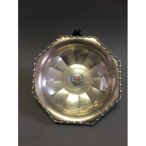 117 - Vintage B.A.R.C With Enamel Badge 1953 Silver Plated Presentation Inter Centre Rally Winning Dish, 1... 