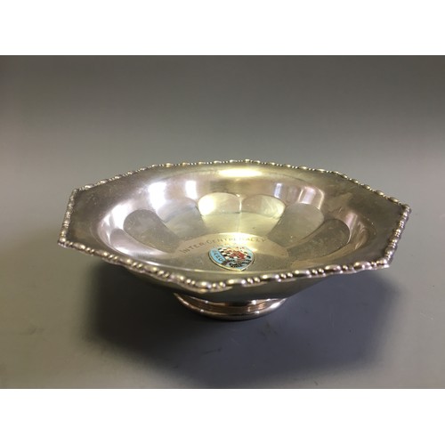 117 - Vintage B.A.R.C With Enamel Badge 1953 Silver Plated Presentation Inter Centre Rally Winning Dish, 1... 