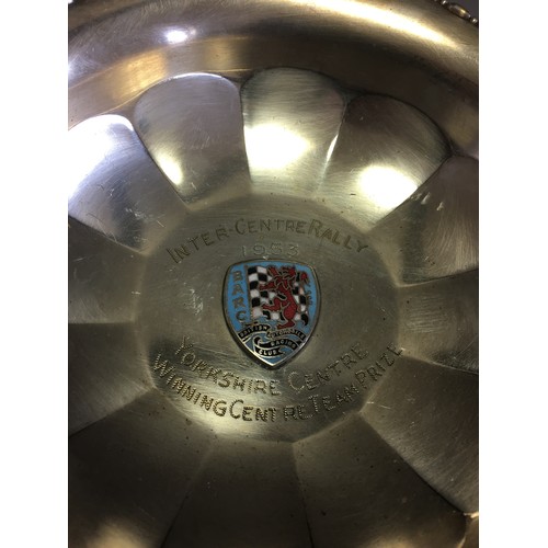 117 - Vintage B.A.R.C With Enamel Badge 1953 Silver Plated Presentation Inter Centre Rally Winning Dish, 1... 