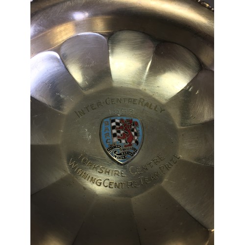 117 - Vintage B.A.R.C With Enamel Badge 1953 Silver Plated Presentation Inter Centre Rally Winning Dish, 1... 