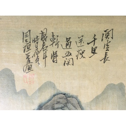 36 - Chinese 19th Century Painting on Silk Depicting Warriors and Noble Ladies.Signed with Characters to ... 