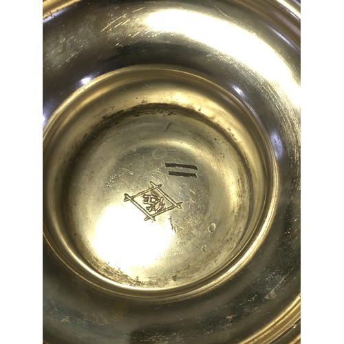 113 - Large and Heavy Oriental Silver plated Antimony and Lead Alloy Punch Bowl Profusely Decorated with W... 