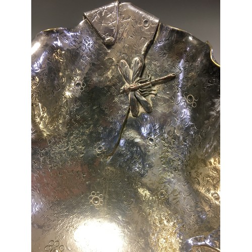 119 - Highly Unusual Silver Plate on Copper and Brass 19th Century Aesthetic Period Basket Form Centre Pie... 