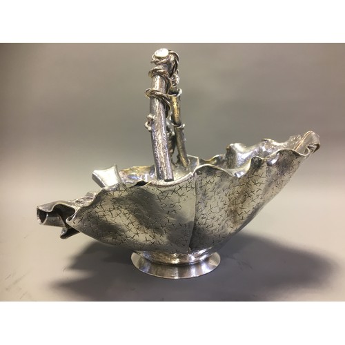 119 - Highly Unusual Silver Plate on Copper and Brass 19th Century Aesthetic Period Basket Form Centre Pie... 