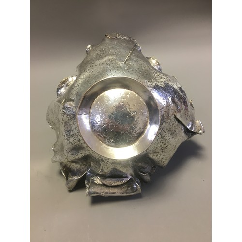 119 - Highly Unusual Silver Plate on Copper and Brass 19th Century Aesthetic Period Basket Form Centre Pie... 