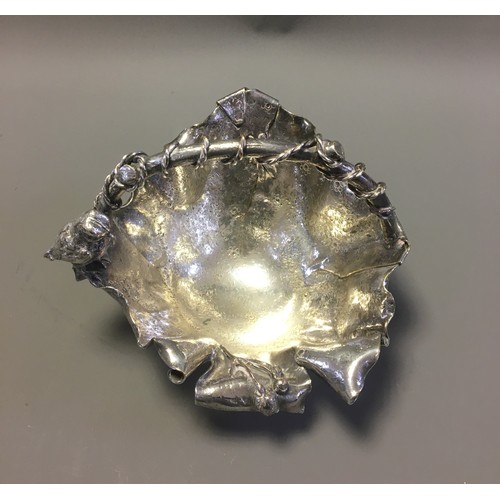 119 - Highly Unusual Silver Plate on Copper and Brass 19th Century Aesthetic Period Basket Form Centre Pie... 