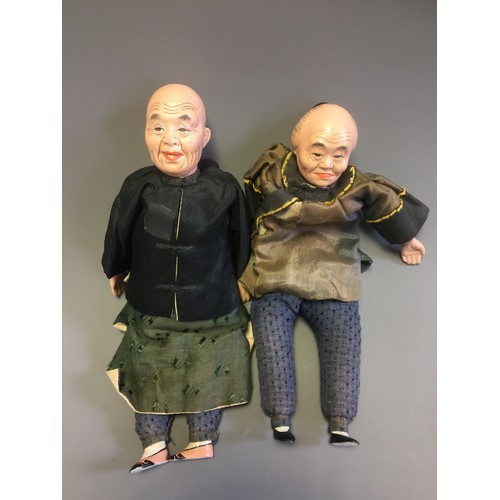 108 - Chinese Early 20th Century Pair of Ceramic and Cloth 