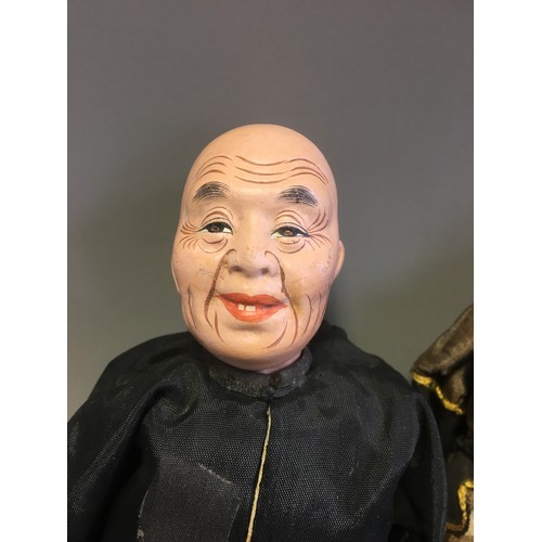 108 - Chinese Early 20th Century Pair of Ceramic and Cloth 