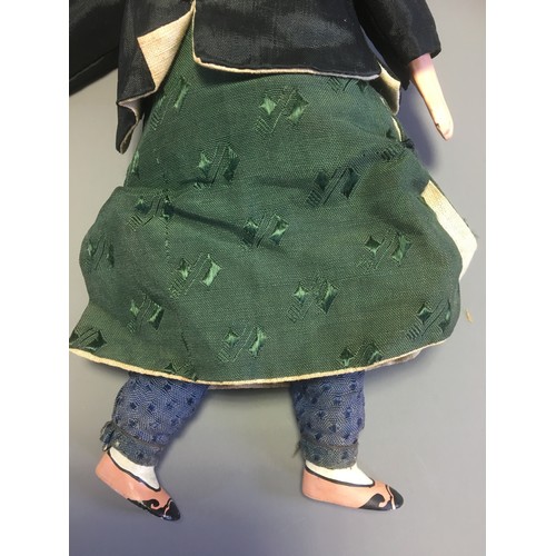 108 - Chinese Early 20th Century Pair of Ceramic and Cloth 