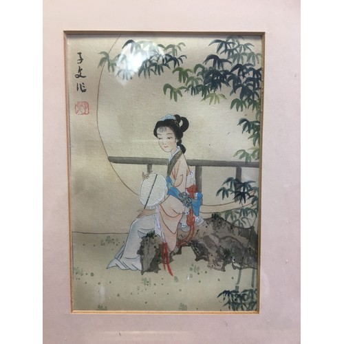110 - Set of 4 Japanese Showa Period Classic Paintings on Silk in later Frames. 
