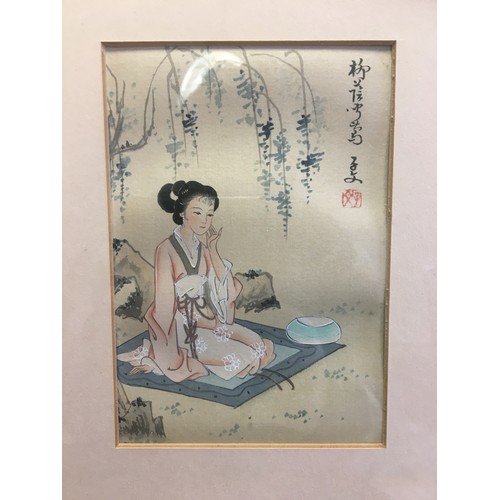 110 - Set of 4 Japanese Showa Period Classic Paintings on Silk in later Frames. 