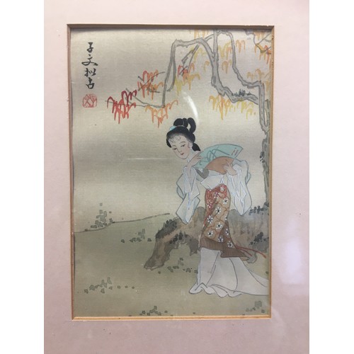 110 - Set of 4 Japanese Showa Period Classic Paintings on Silk in later Frames. 