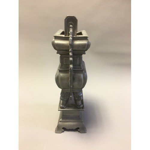 104 - Chinese Kut Hing Swatow Large Pewter Temple Style Censor.Fully Marked to the Base Early 20th Century... 