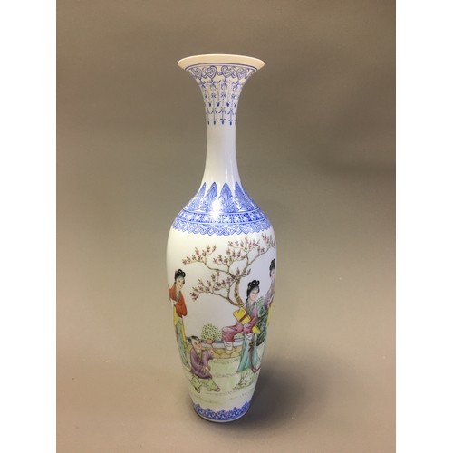 83 - Chinese Republic Period Cased Eggshell Porcelain Vase. Having Hand Painted Figural and Script Decora... 