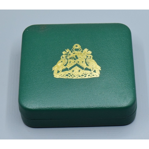 120 - Silver gilt commemorative medallion, cased, inscribed “To commemorate 350th Anniversary of the Chart... 