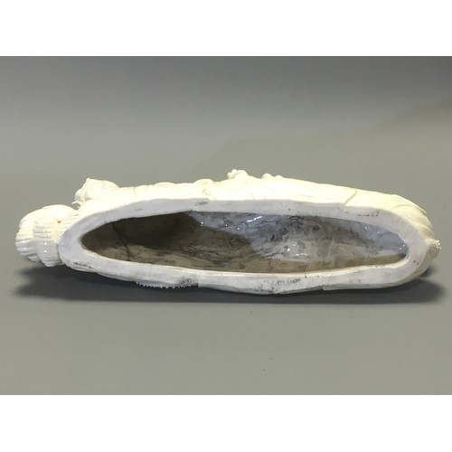 81 - Chinese -Very Fine Large Dehua Porcelain Figure of a Recumbant Sleeping Guanyin artist Marks to the ... 