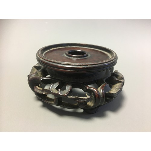 109 - Chinese Carved Soapstone Figural Group of Guayin and Attendant on an unassociated Carved wooden Stan... 