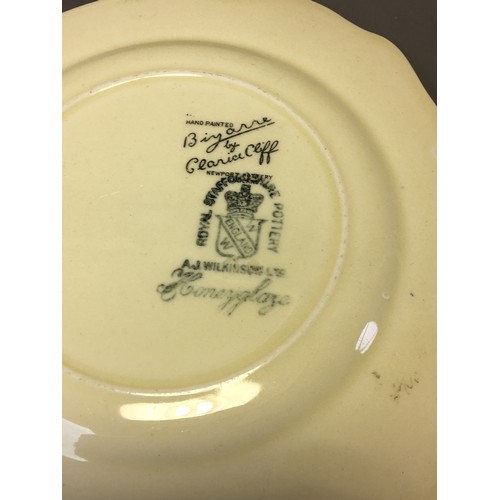 69 - Art Deco Clarice Cliff Bizarre Range Blue Banded Trio - Cup, Saucer and Plate.