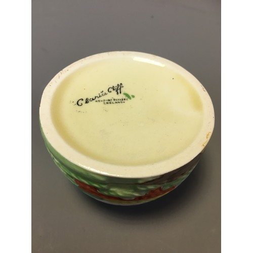 70 - Art Deco Clarice Cliff 3 x Pots (No Lids) 2 x Crocus Pattern on with the Bruce Roger Cottage Pottery... 