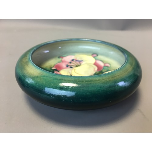 71 - Moorcroft Hibiscus Pattern Pin Dish Full markings and signed to the Base Potters to HM The Queen.