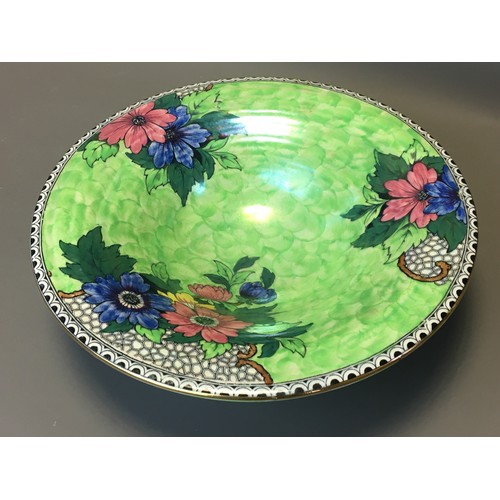 74 - 1930's Maling Potter Large footed Luster Ware Centre Bowl.H 7cm x Dia 27.5cm