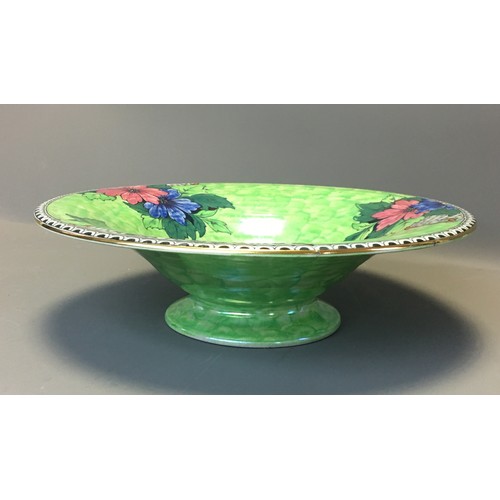 74 - 1930's Maling Potter Large footed Luster Ware Centre Bowl.H 7cm x Dia 27.5cm