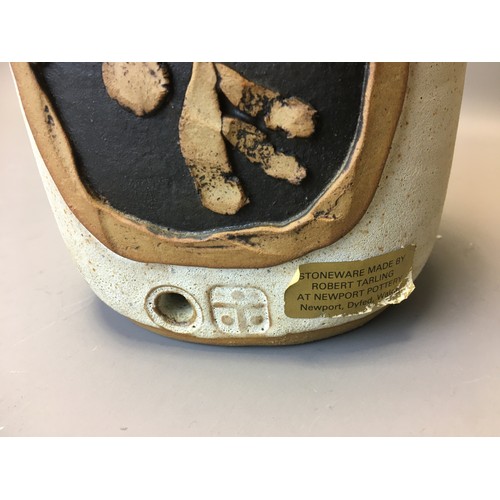 79 - Newport Pottery Japanese influenced Stoneware Lamp Base by Robert TarlingH 33.5cm