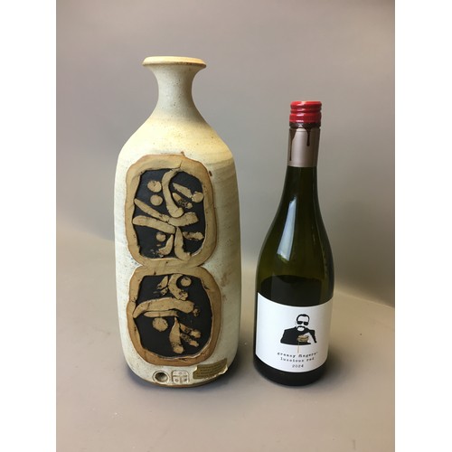 79 - Newport Pottery Japanese influenced Stoneware Lamp Base by Robert TarlingH 33.5cm