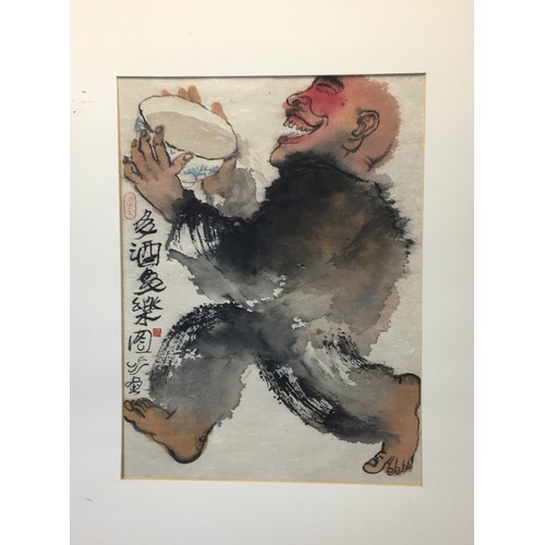 115 - Large Japanese Watercolour on a thin Papyrus Type Paper signed and Marked Titled 