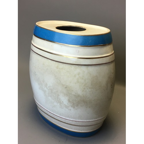 78 - Large Ceramic Port Barrel with the Brass Tap.H 34cm x W 29cm
