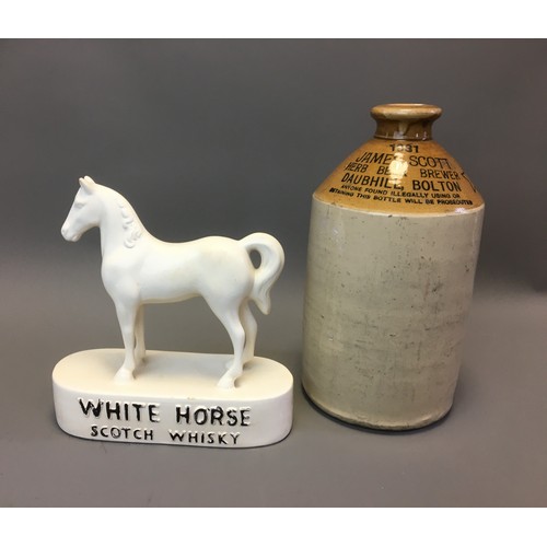 White Horse Whiskey Kelsboro Ware Advertising Horse and a Stone