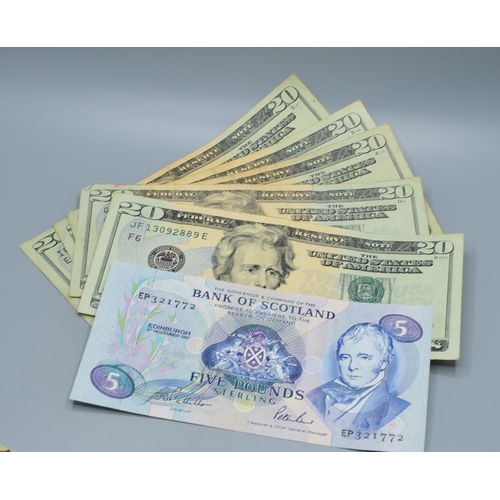Collection of USA and other banknotes