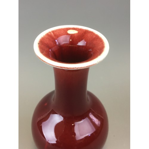 16 - Chinese Sang De Bouef Glazed Vase.H 19.5cm