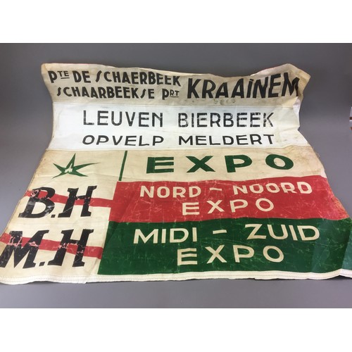 48 - Vintage Brussels Expo World Fair Tram Destination Scrolling Signage. Circa 1958.