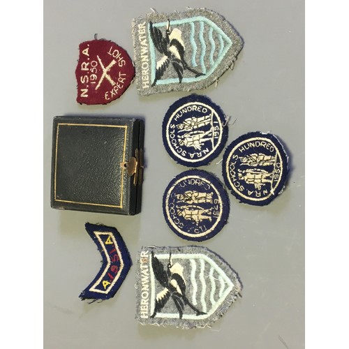 42 - A 1908 Dublin Civil Service Rifle Club Bronze Medallion and a collection of Vintage Cloth Shooting B... 