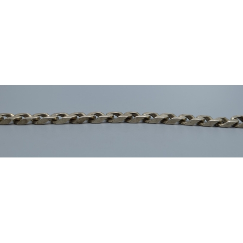 2507 - 925 silver flat link bracelet with lobster claw catch 23cm long, 0.9cm wide, 30grams