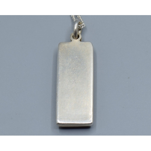 2509 - 925 silver fully hall marked Millennium Ingot held on a new without tag 925 silver neck chain 44cm l... 