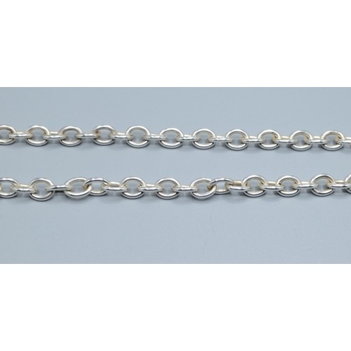 2557 - 925 silver heart neck chain with T-bar catch 44cm long links 0.70cm wide 45 grams