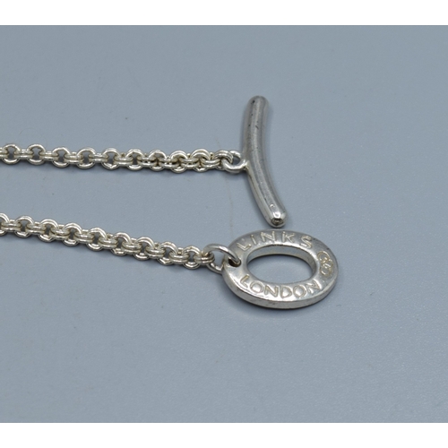 2579 - 925 silver Links of London curb link neck chain with T-bar catch80cm long together with a 925 silver... 