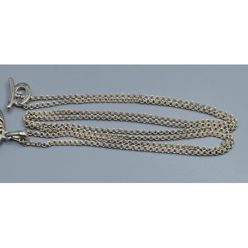 2579 - 925 silver Links of London curb link neck chain with T-bar catch80cm long together with a 925 silver... 