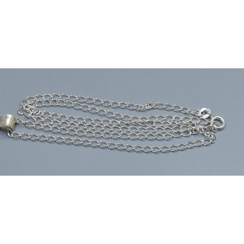 2587 - 925 silver drop pendant necklace inset with 7 precious stones Garnet, Citrine, peridot and Amethyst ... 