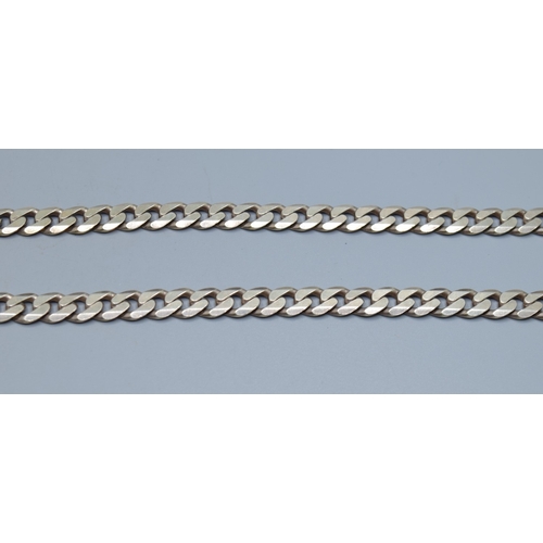 2597 - 925 silver flat link neck chain with lobster claw catch 50cm long 35grams