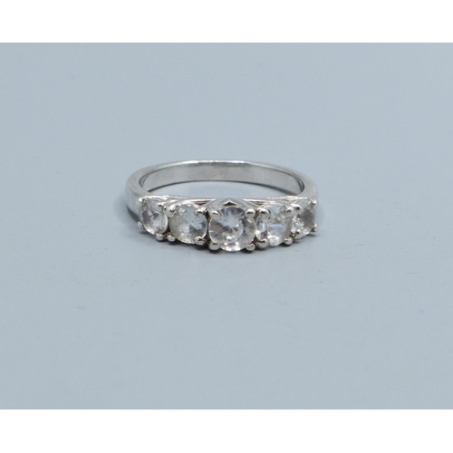 2616 - TGGC white Topaz 925 silver eternity ring size N